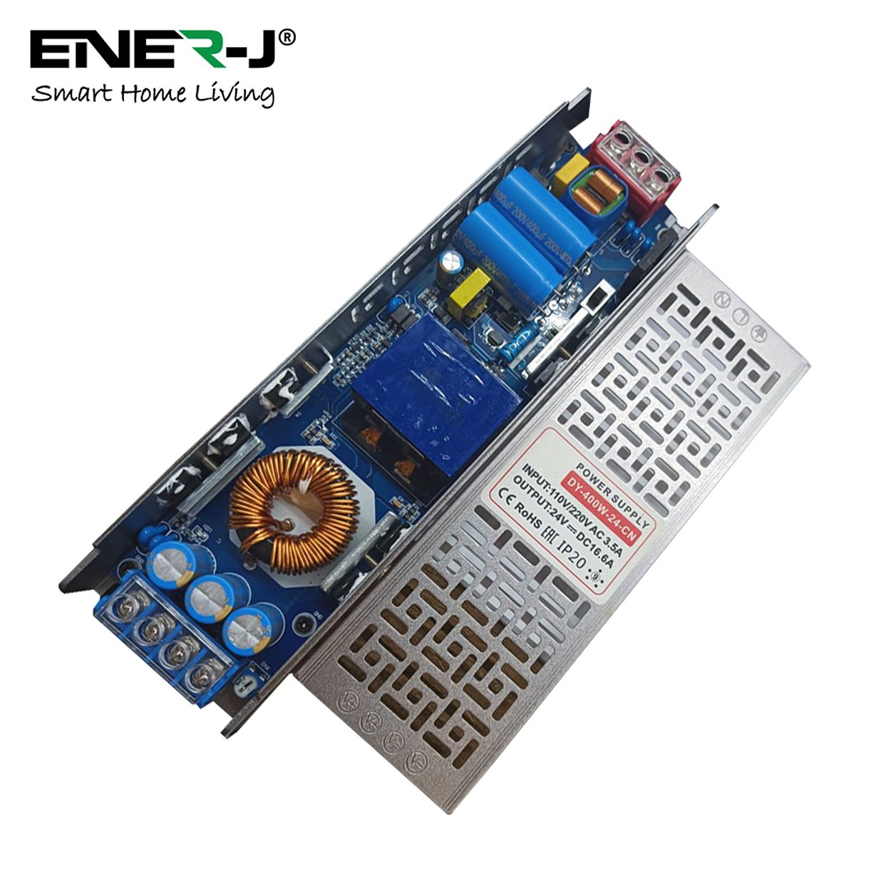 Ener-j 24V 16.6A Slim SMPS Metal Drivers 400W, IP20