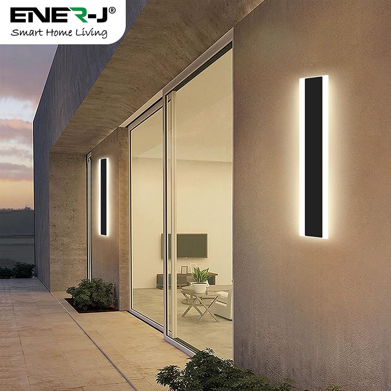 Outdoor LED Modern Wall Light, 12W, IP65, Warm White, 60x8x4.5cm