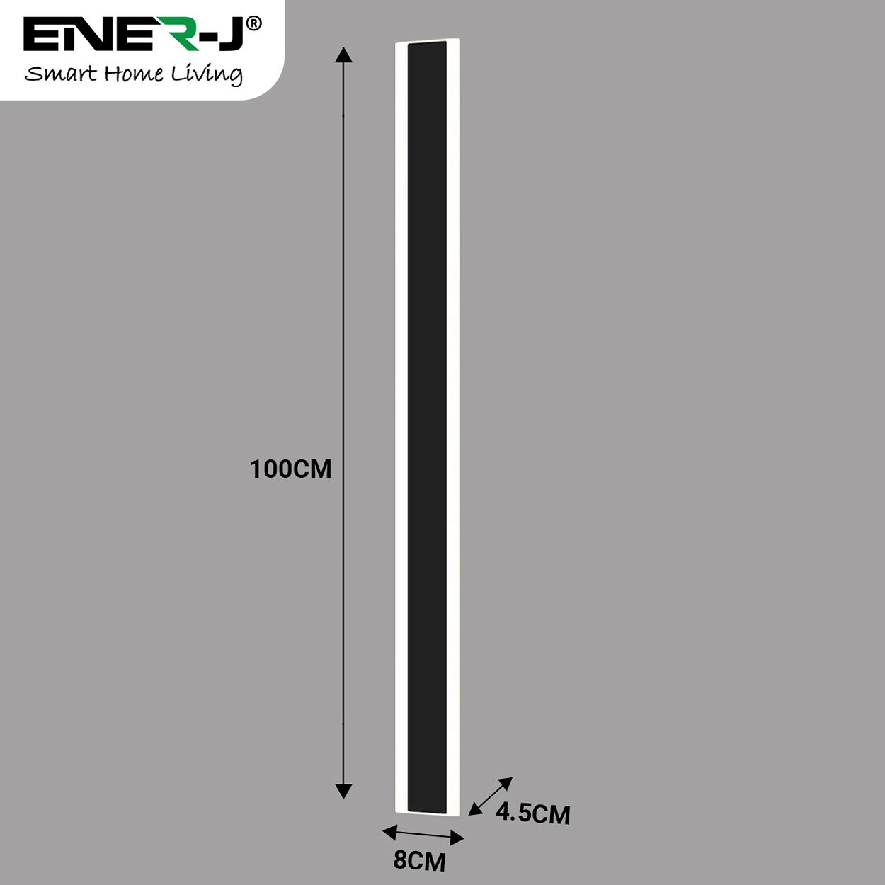 Outdoor Matte LED Modern Wall Light, 12W, IP65, Warm White, 100x8x4.5cm
