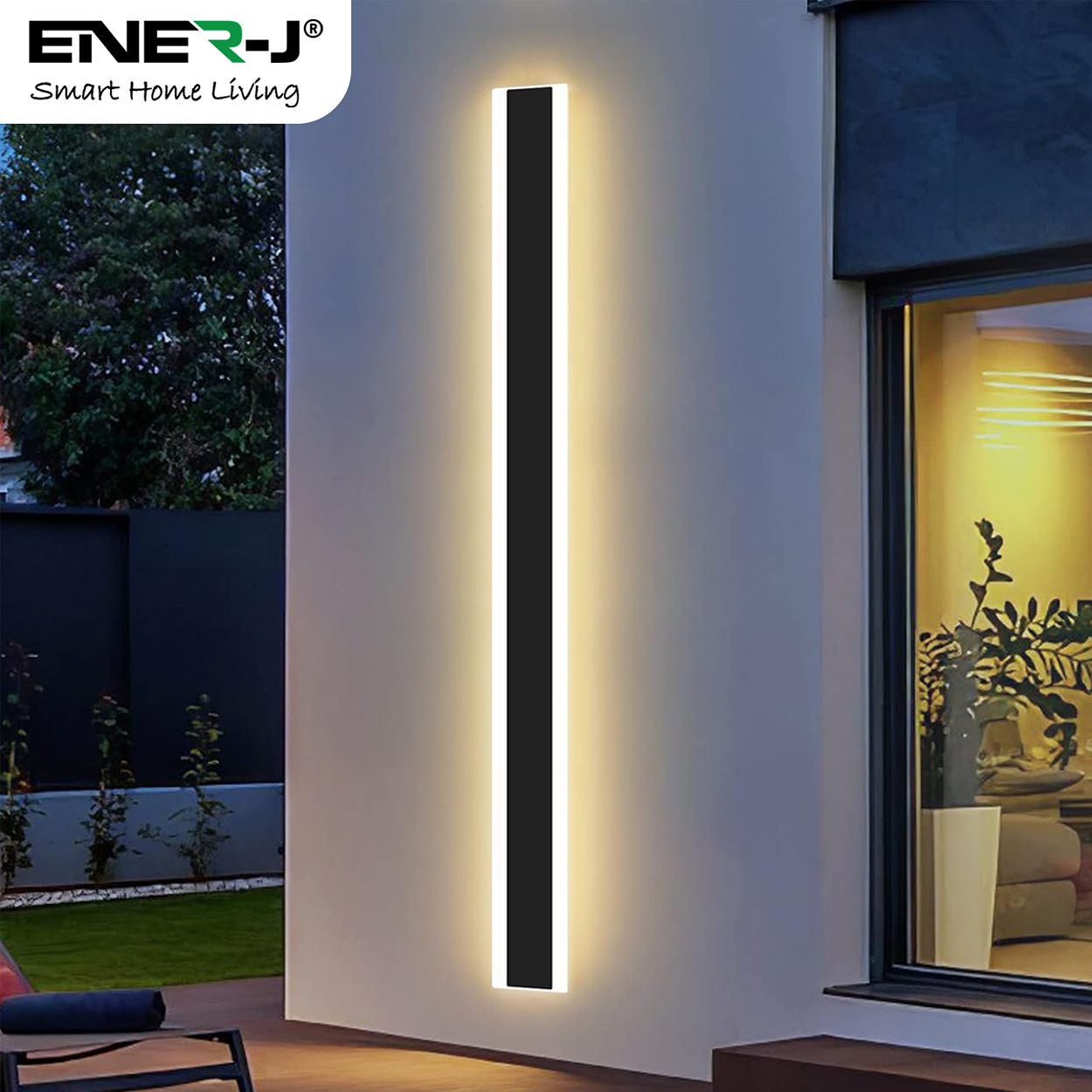 Outdoor Matte LED Modern Wall Light, 12W, IP65, Warm White, 100x8x4.5cm