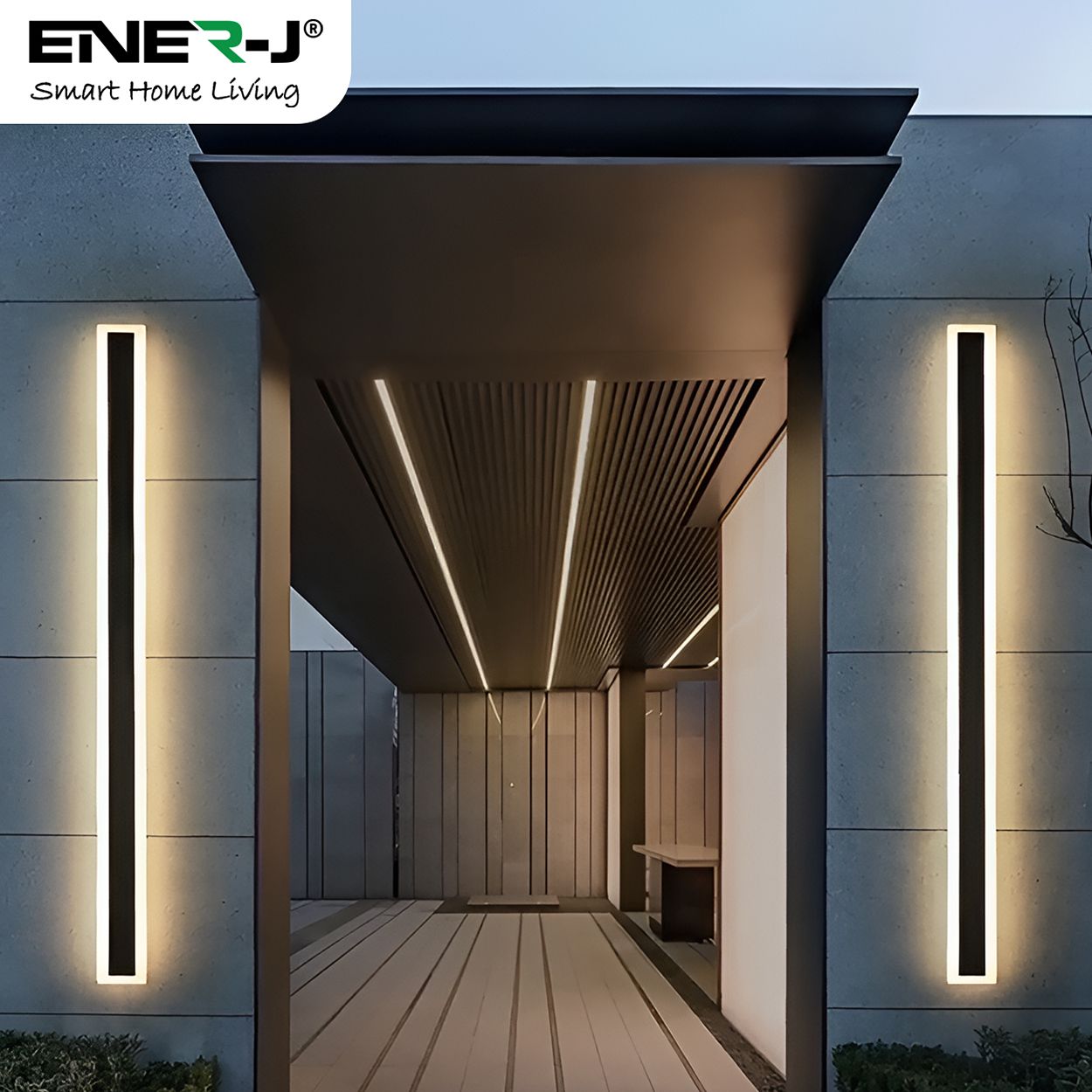 Outdoor LED Modern Wall Light, 24W, IP65, Warm White, 120x8x4.5cm