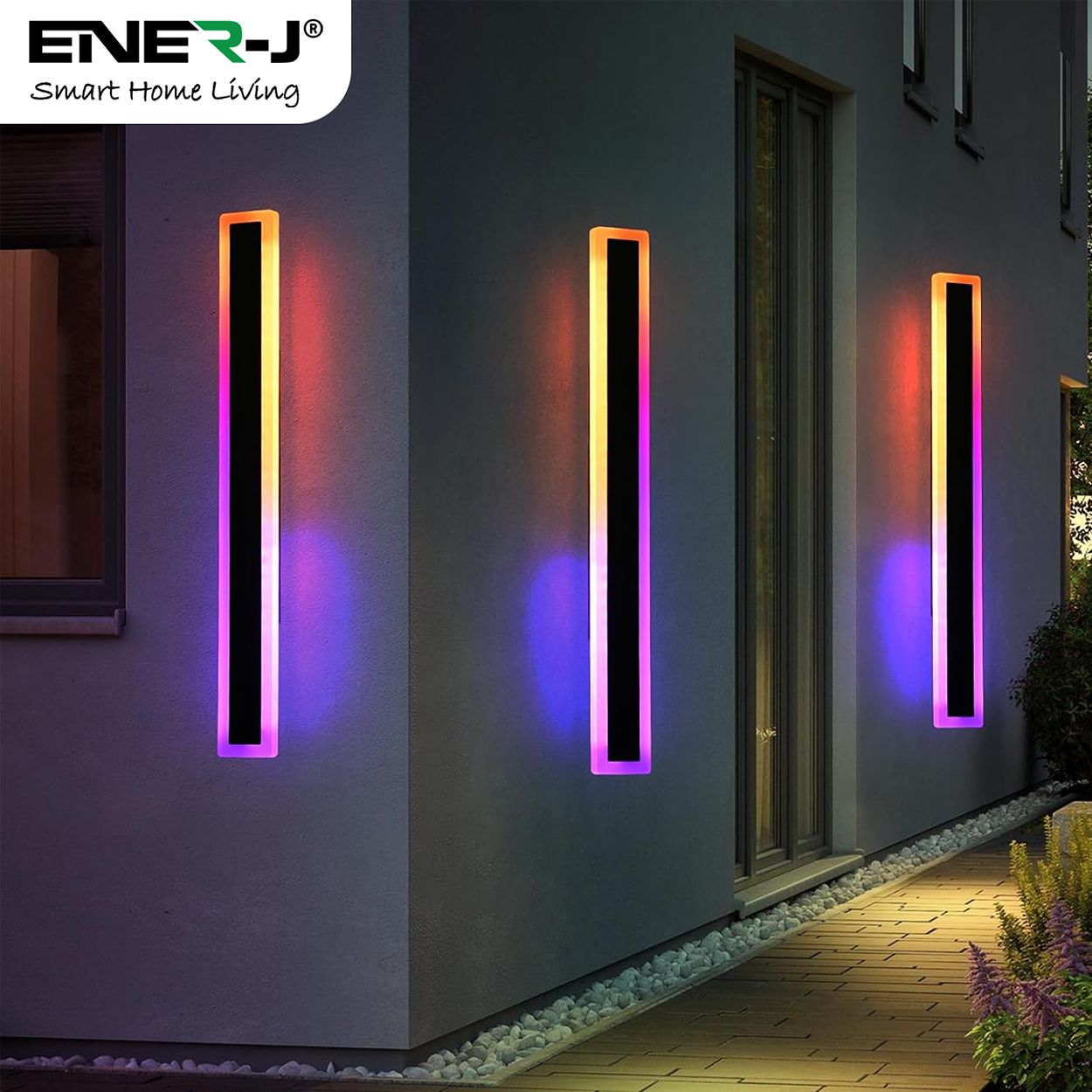 Outdoor Acrylic Black Wall Lights, 12W Waterproof IP65 RGB, 60 x 8 cm