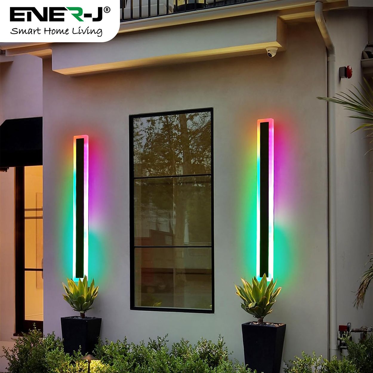 Outdoor Acrylic Black Wall Lights, 12W Waterproof IP65 RGB, 60 x 8 cm