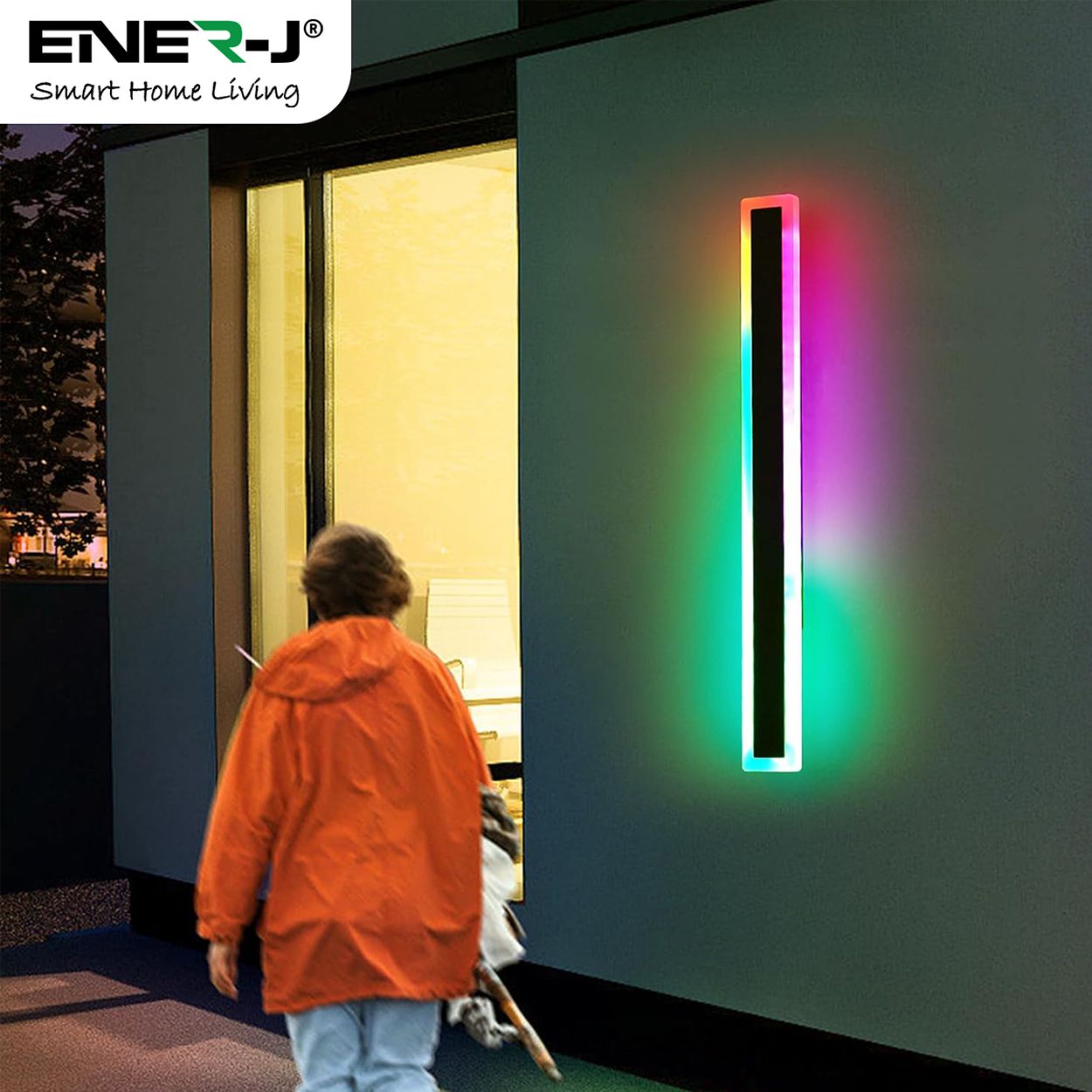 Outdoor Acrylic Black Wall Lights, 12W Waterproof IP65 RGB, 60 x 8 cm