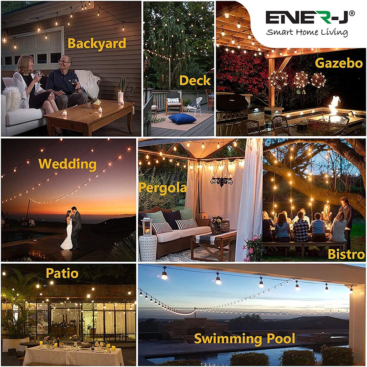 LED Filament Bulb String Light Kit (inc 15x2W Filament LED Lamps)