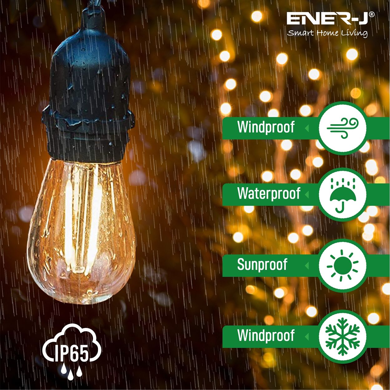 LED Filament Bulb String Light Kit 10.2 meters (inc 10x2W Filament LED Lamps)