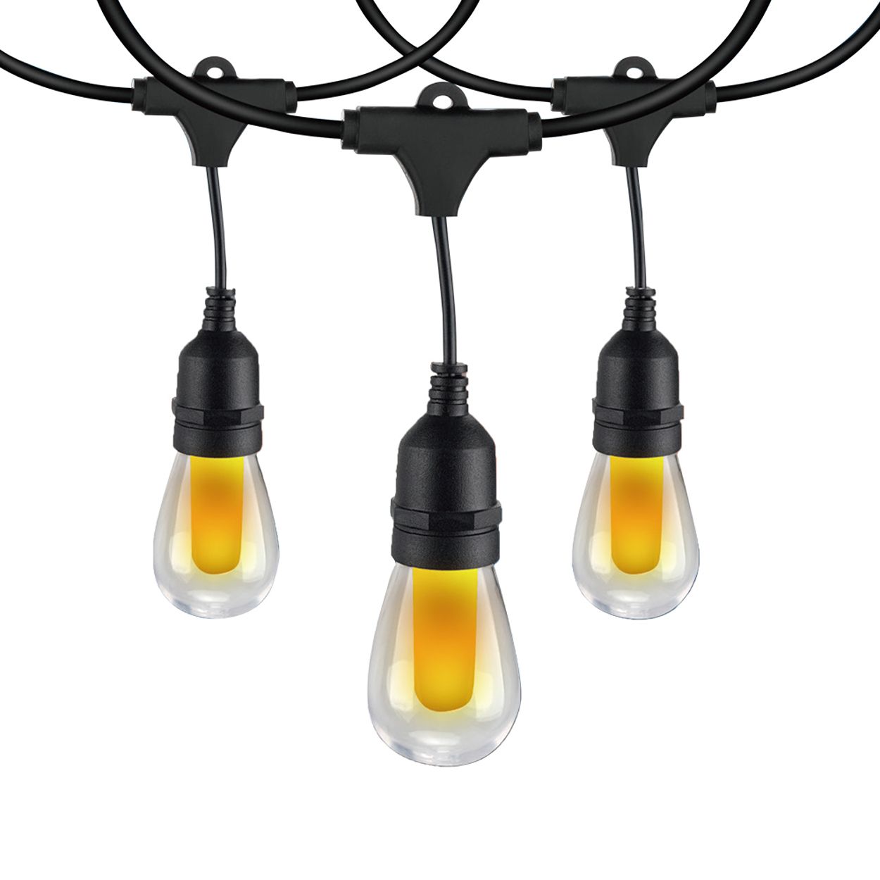 15m Fire Flame LED String Light Kit – Flickering Flame Bulb Effect