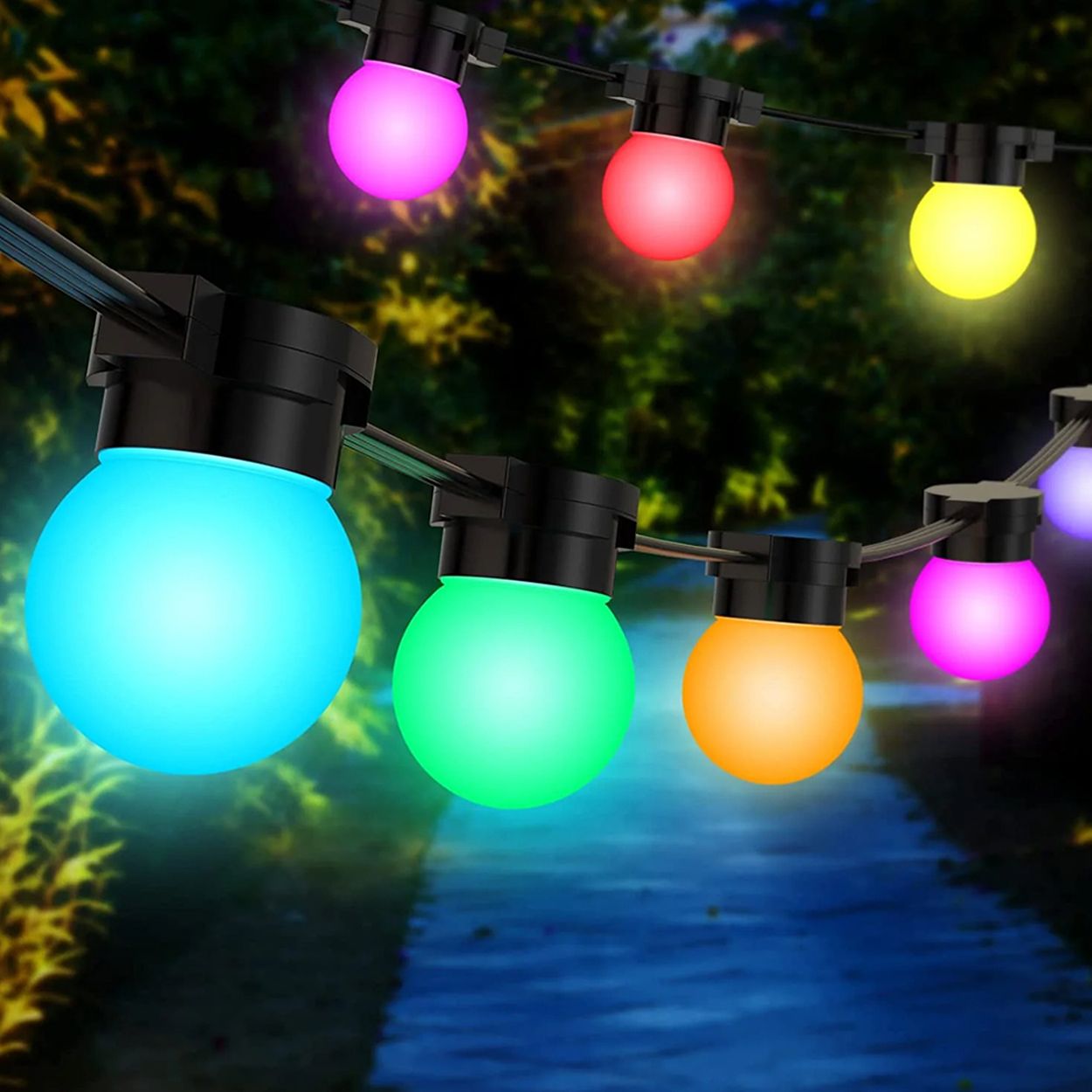 13 Meters RGB String Light Kit, 5V 5W (20 RGB Bulbs + IR Remote + UK Adapter)