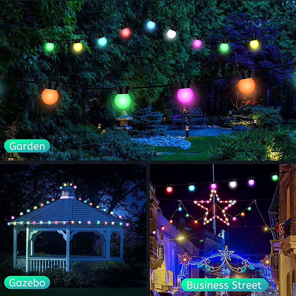 13 Meters RGB String Light Kit, 5V 5W (20 RGB Bulbs + IR Remote + UK Adapter)