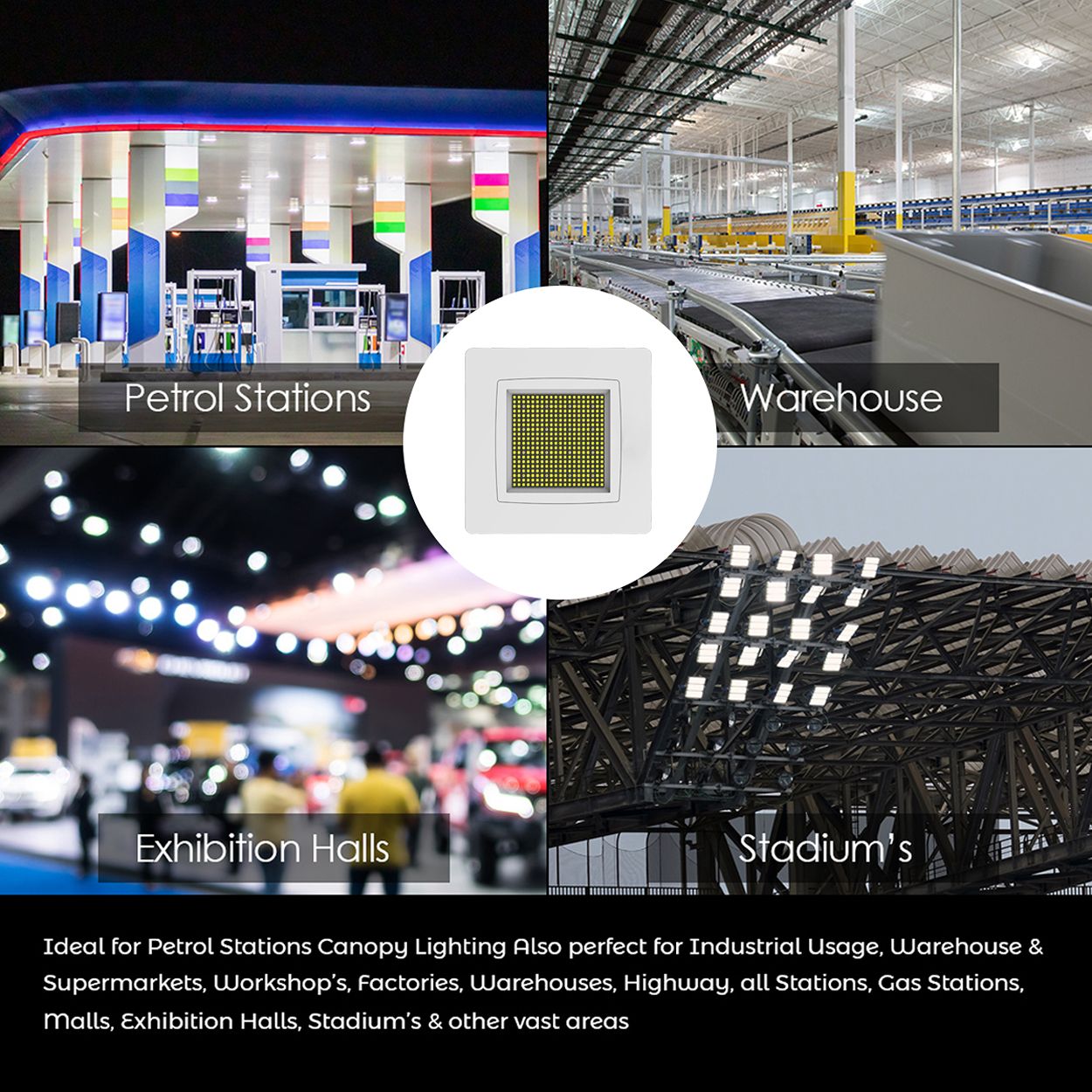 100W Premium Canopy Lights with 140 Lm/W, Lifud Driver, IP65 & IK08, 5700K, 5 Years Warranty