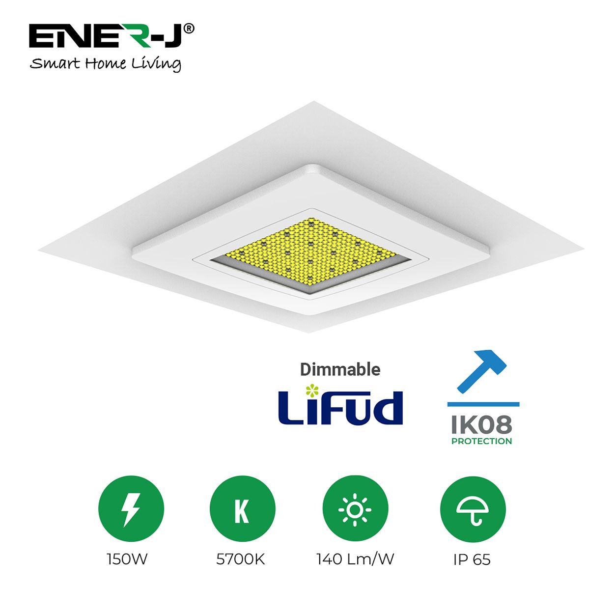 150W Premium Canopy Lights with 140 Lm/W, Lifud Driver, IP65 & IK08, 5700K, 5 Years Warranty