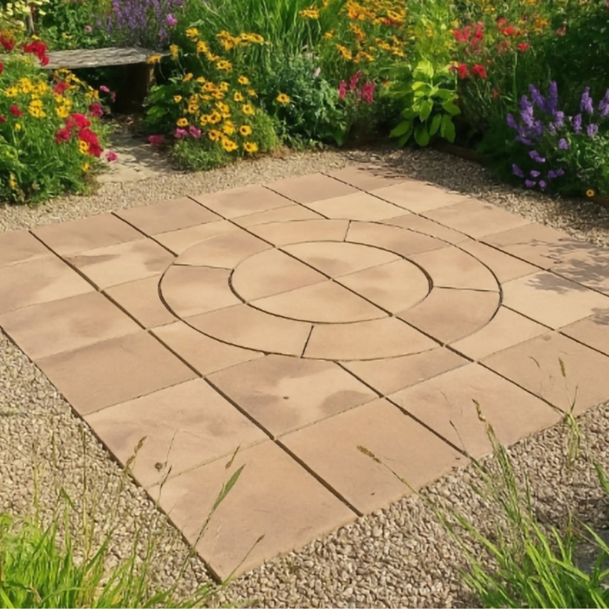 Chapterstone Chalice Circle Squared Off Pack 2.7x 2.7m Honey Brown 