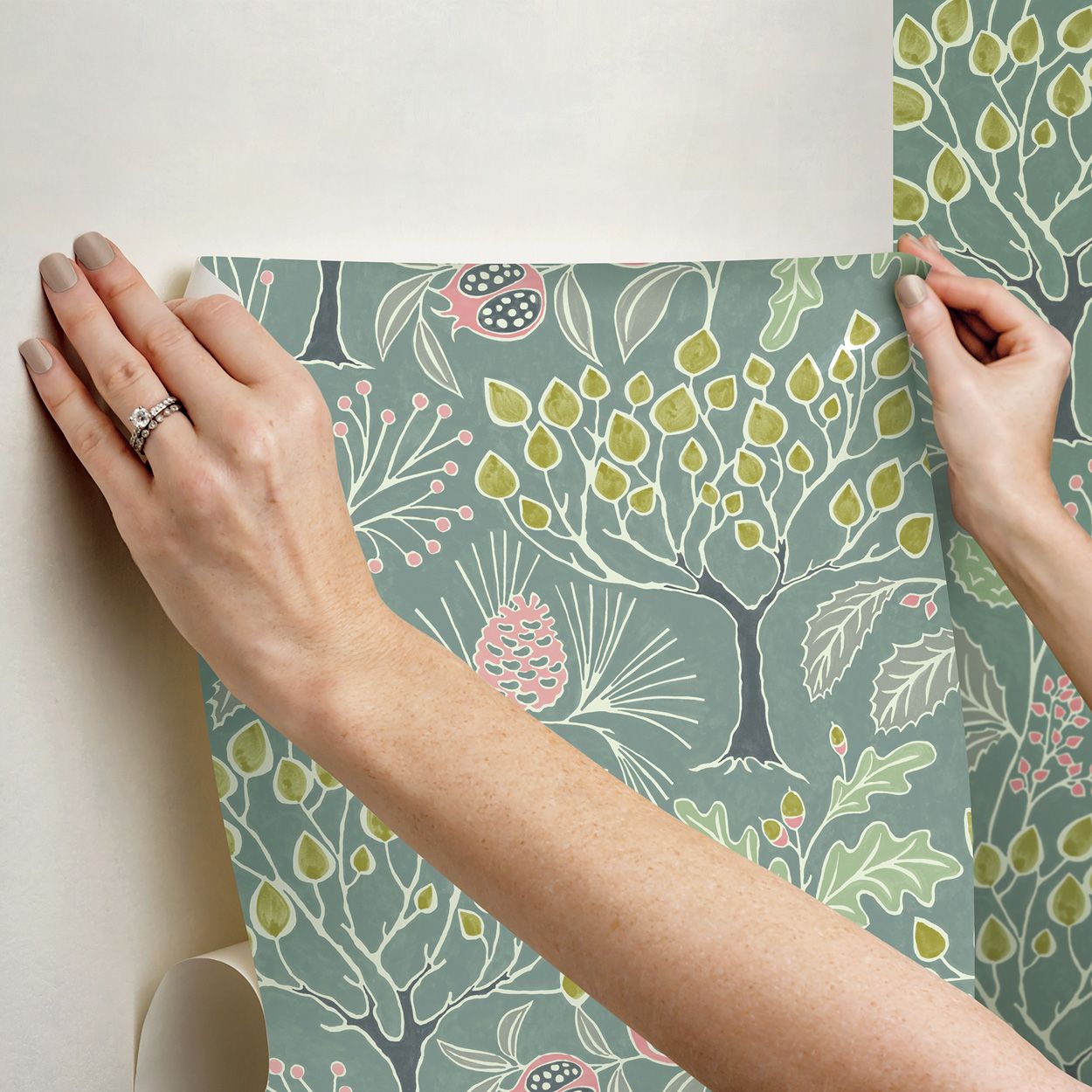 Groovy Garden Navy Peel & Stick Wallpaper