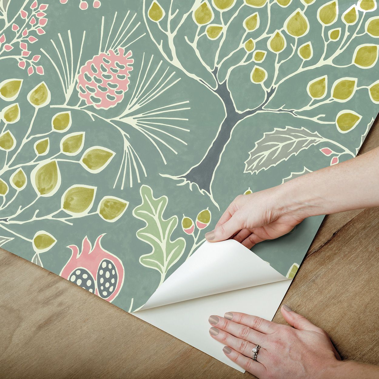 Groovy Garden Navy Peel & Stick Wallpaper