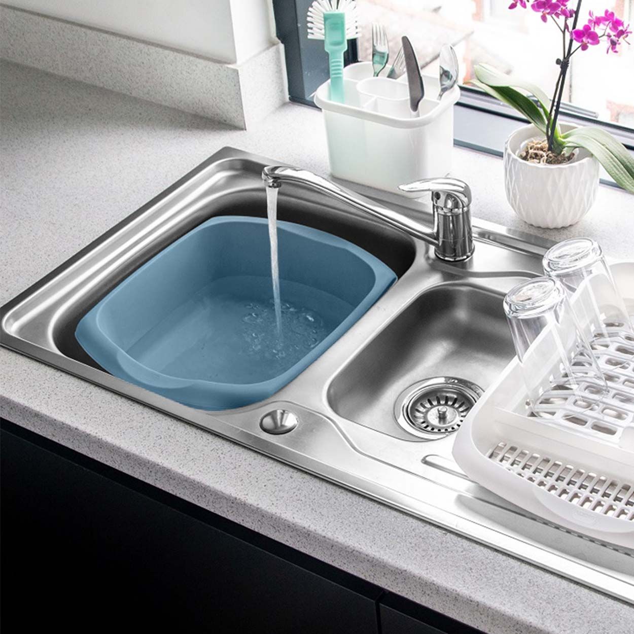 9.5L RECTANGULAR BOWL - AIR BLUE