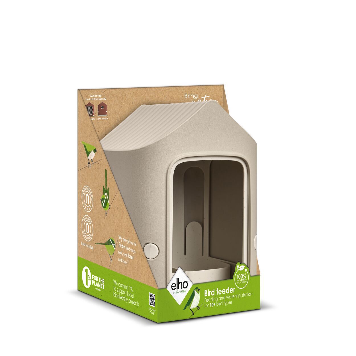 Cosy Bird Feeder 18cm Beige White