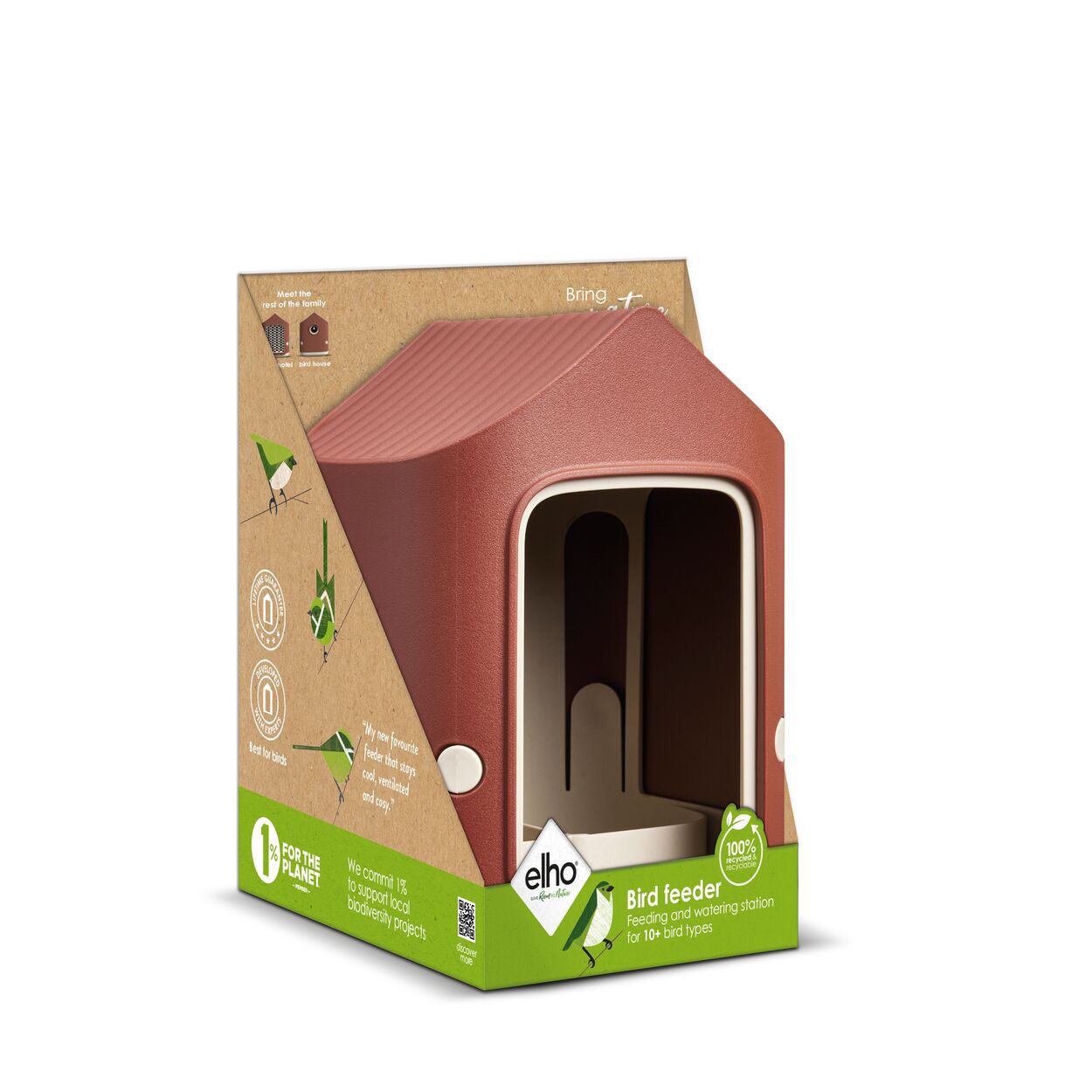 Cosy Bird Feeder 18cm Red White
