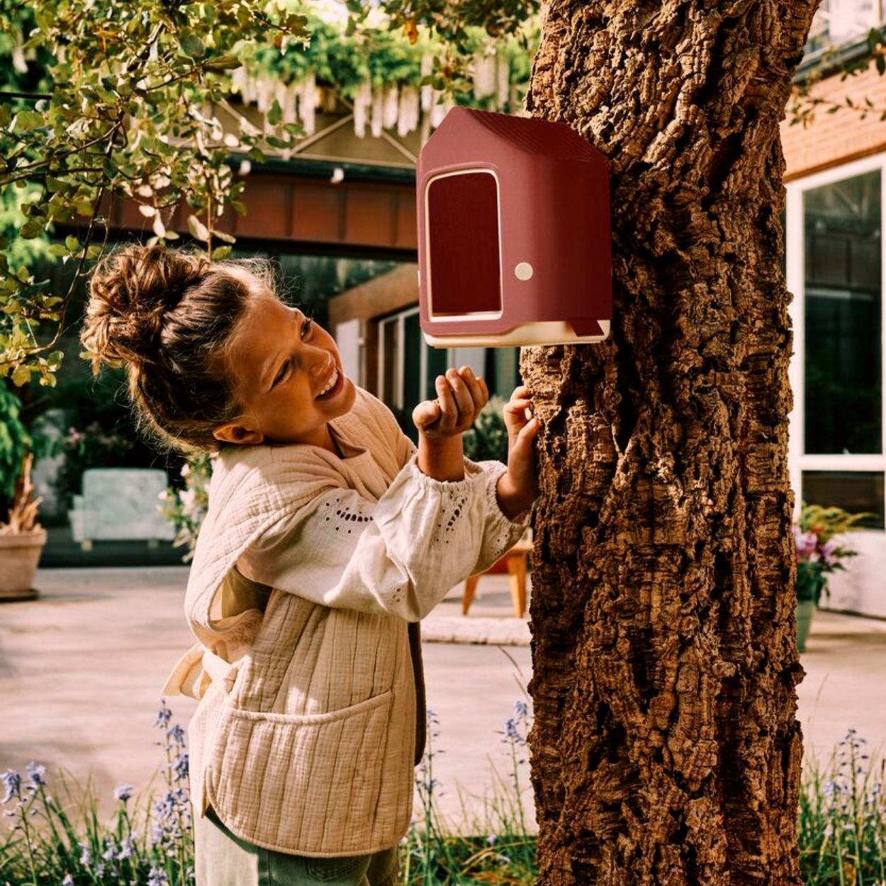 Cosy Bird Feeder 18cm Red White