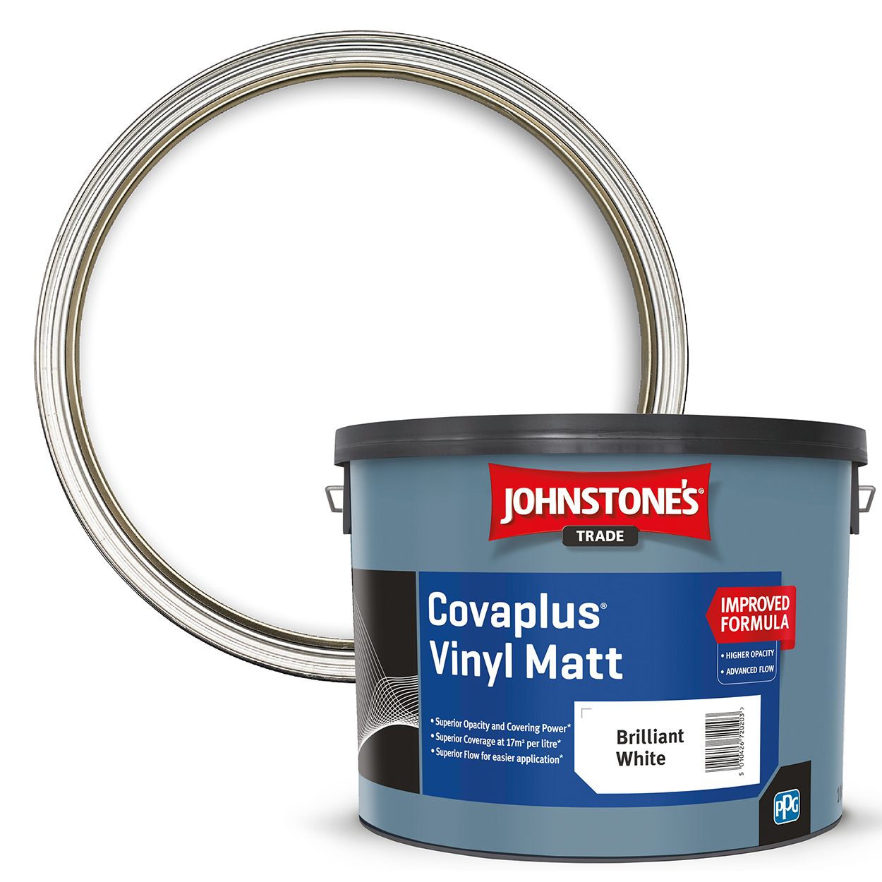 Johnstone's Trade - Covaplus Vinyl Matt Paint - Brilliant White - 10L