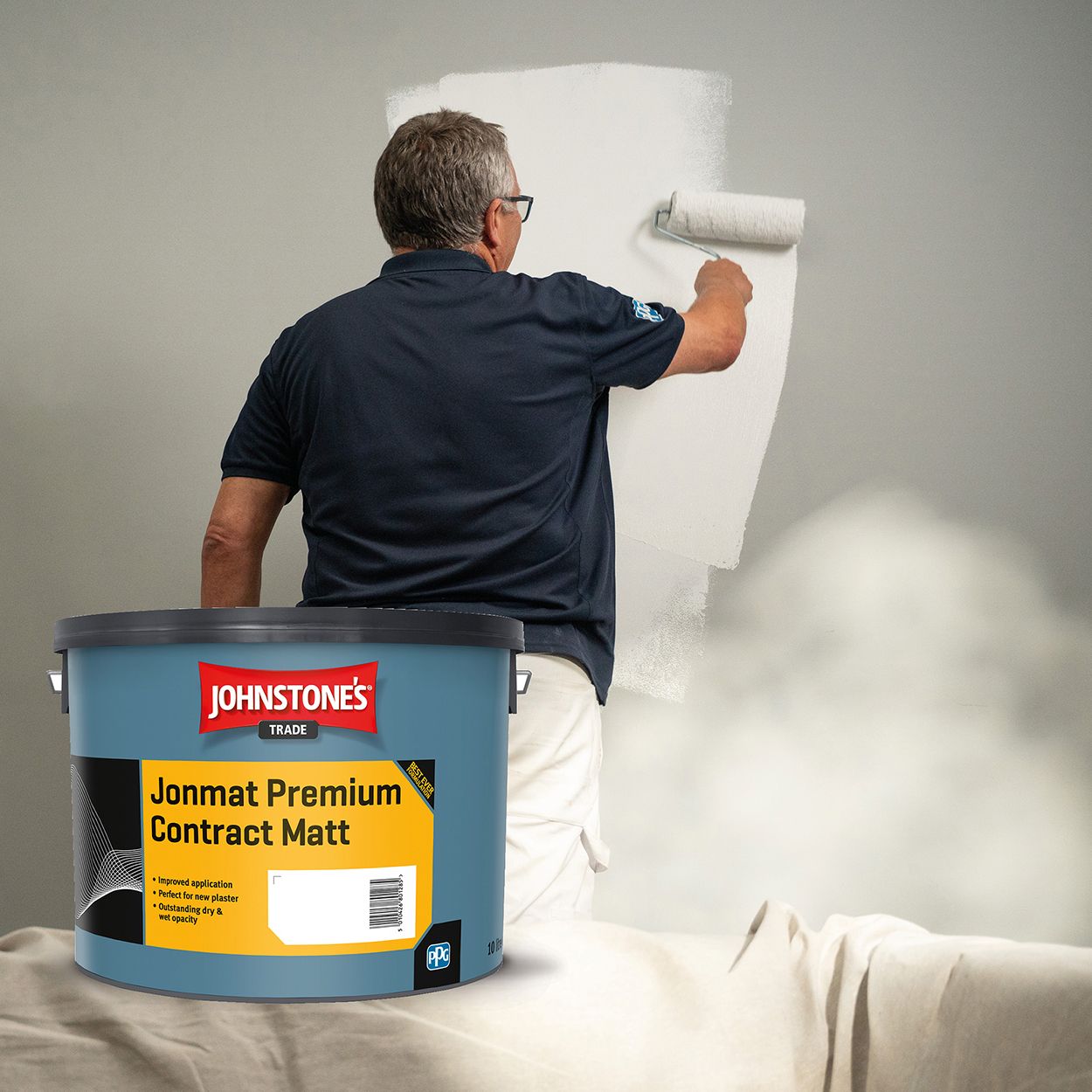 Johnstone's Trade - Jonmat Premium Contract Matt Paint - Brilliant White - 10L