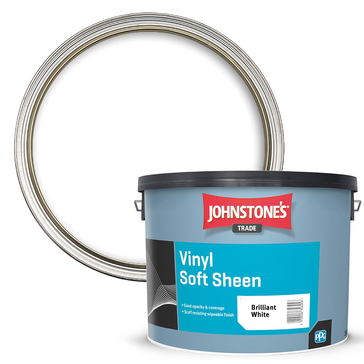 Johnstone's Trade - Vinyl Soft Sheen Paint - Brilliant White - 10L