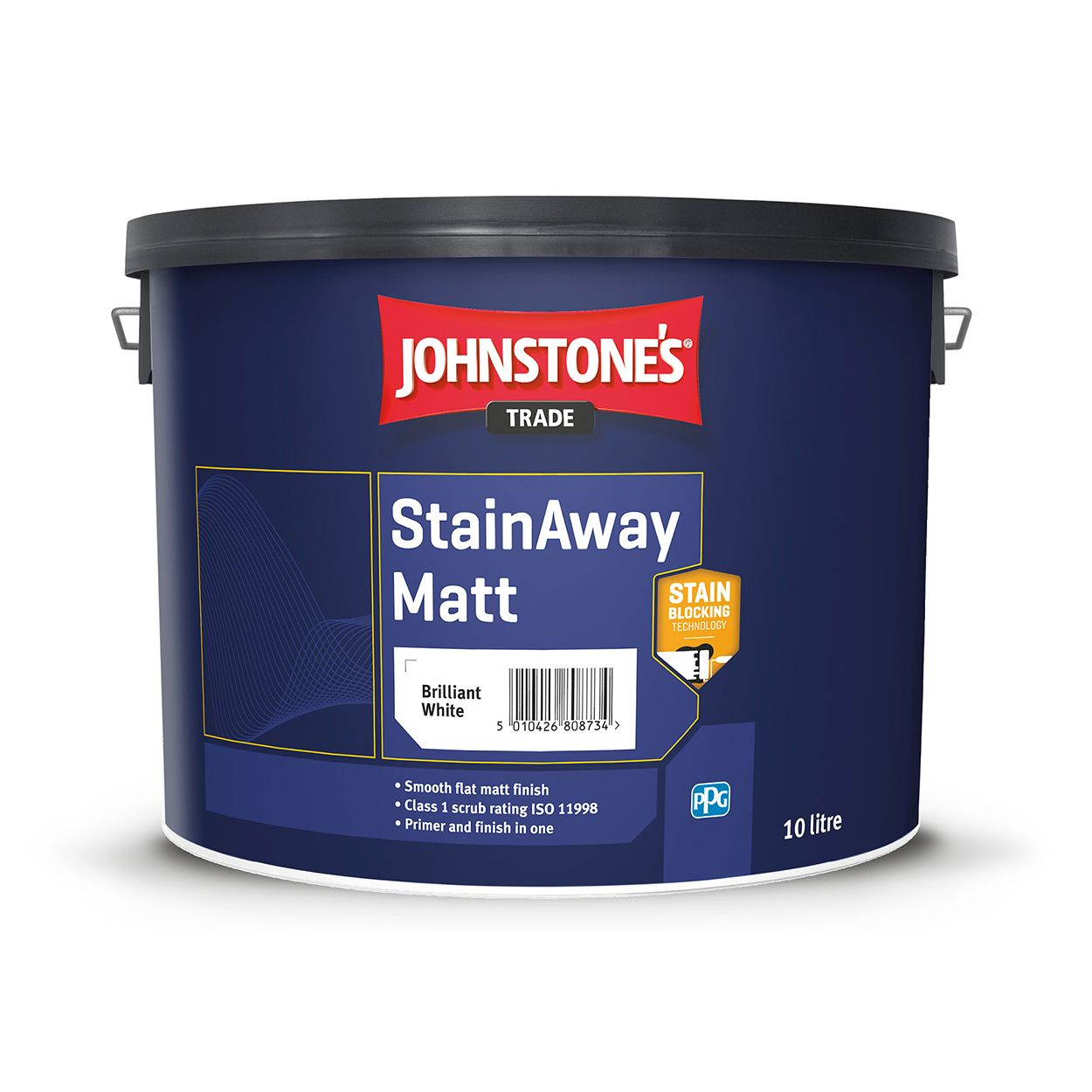 Johnstone's Trade - Stainaway Matt Paint - Brilliant White - 10L