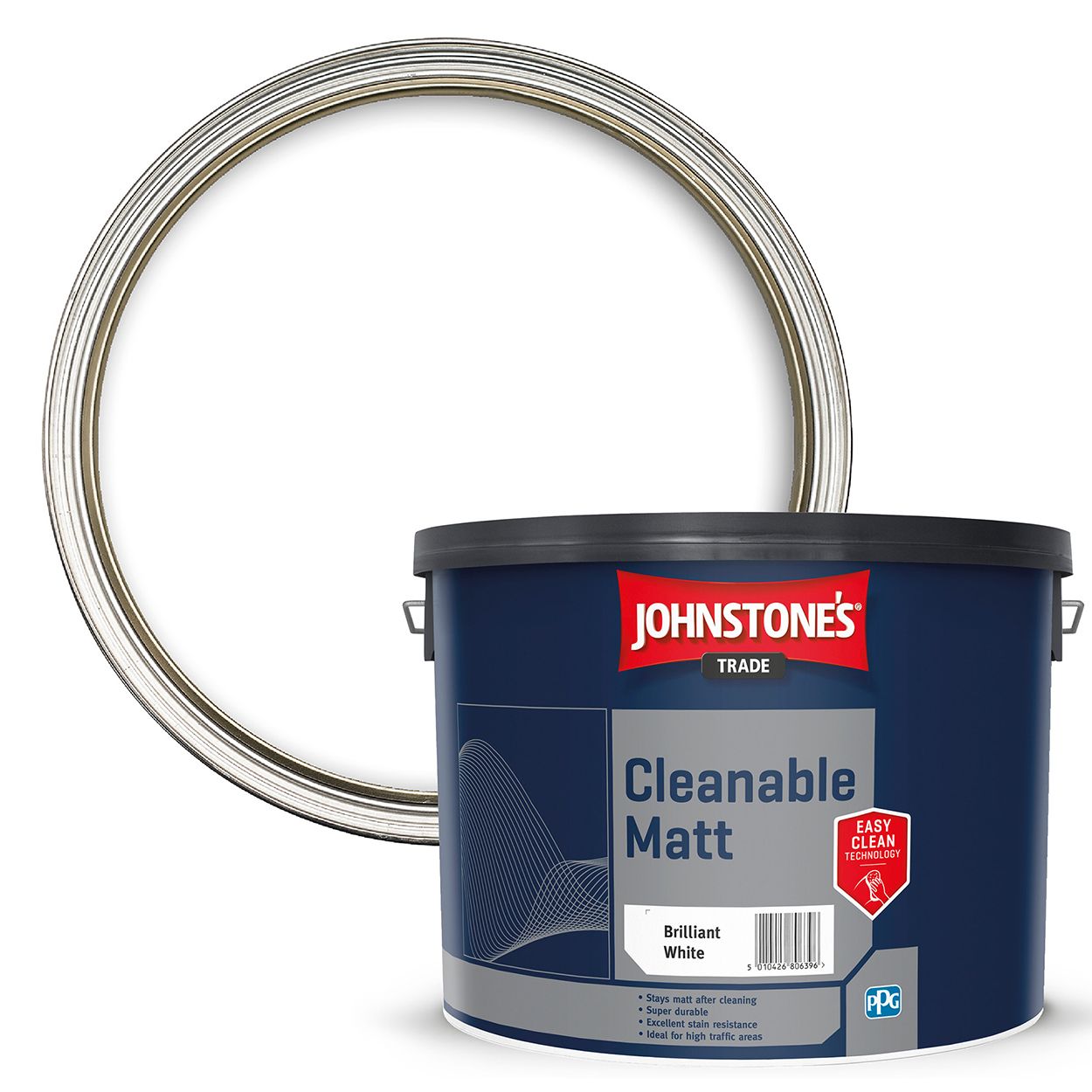 Johnstone's Trade - Cleanable Matt Paint - Brilliant White - 10L