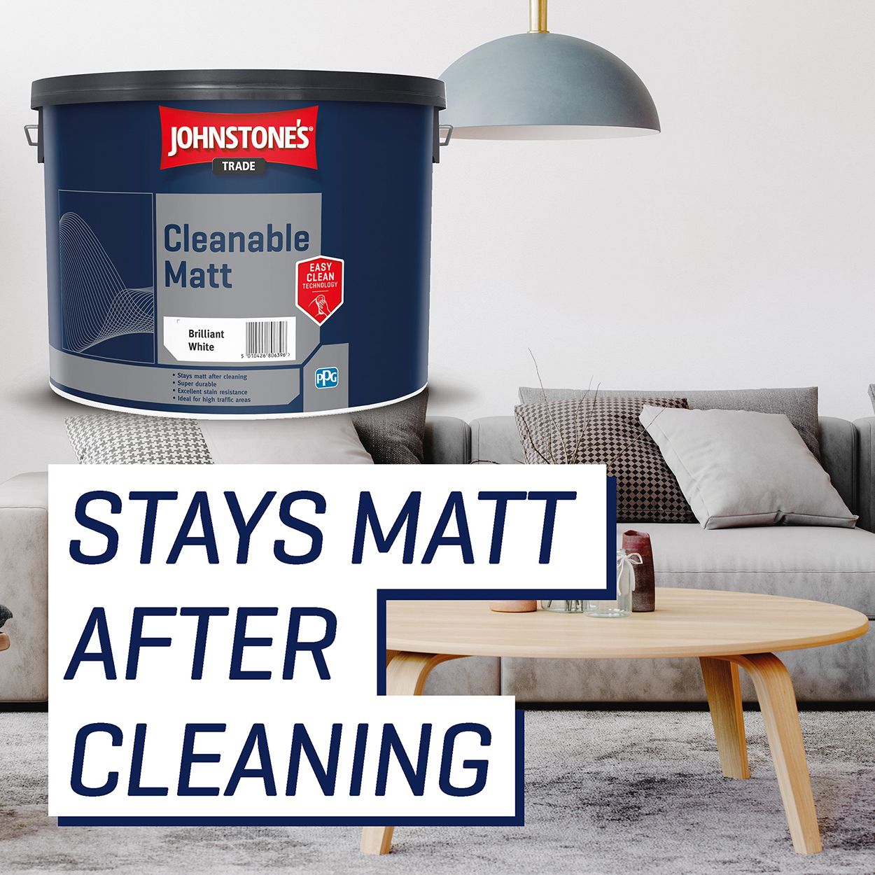 Johnstone's Trade - Cleanable Matt Paint - Brilliant White - 10L