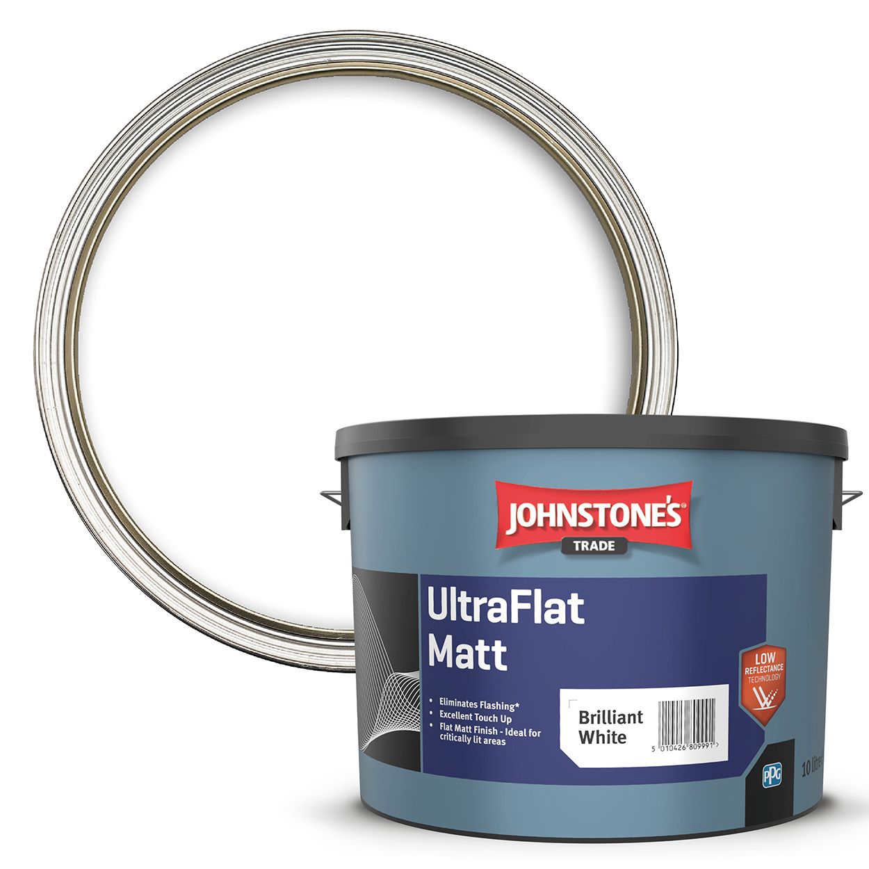 Johnstone's Trade - UltraFlat Matt Paint - Brilliant White - 10L