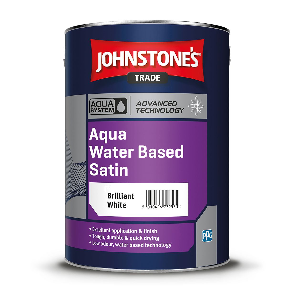 Johnstone's Trade - Wood & Metal Paint - Water Based Satin - Brilliant White - 5L