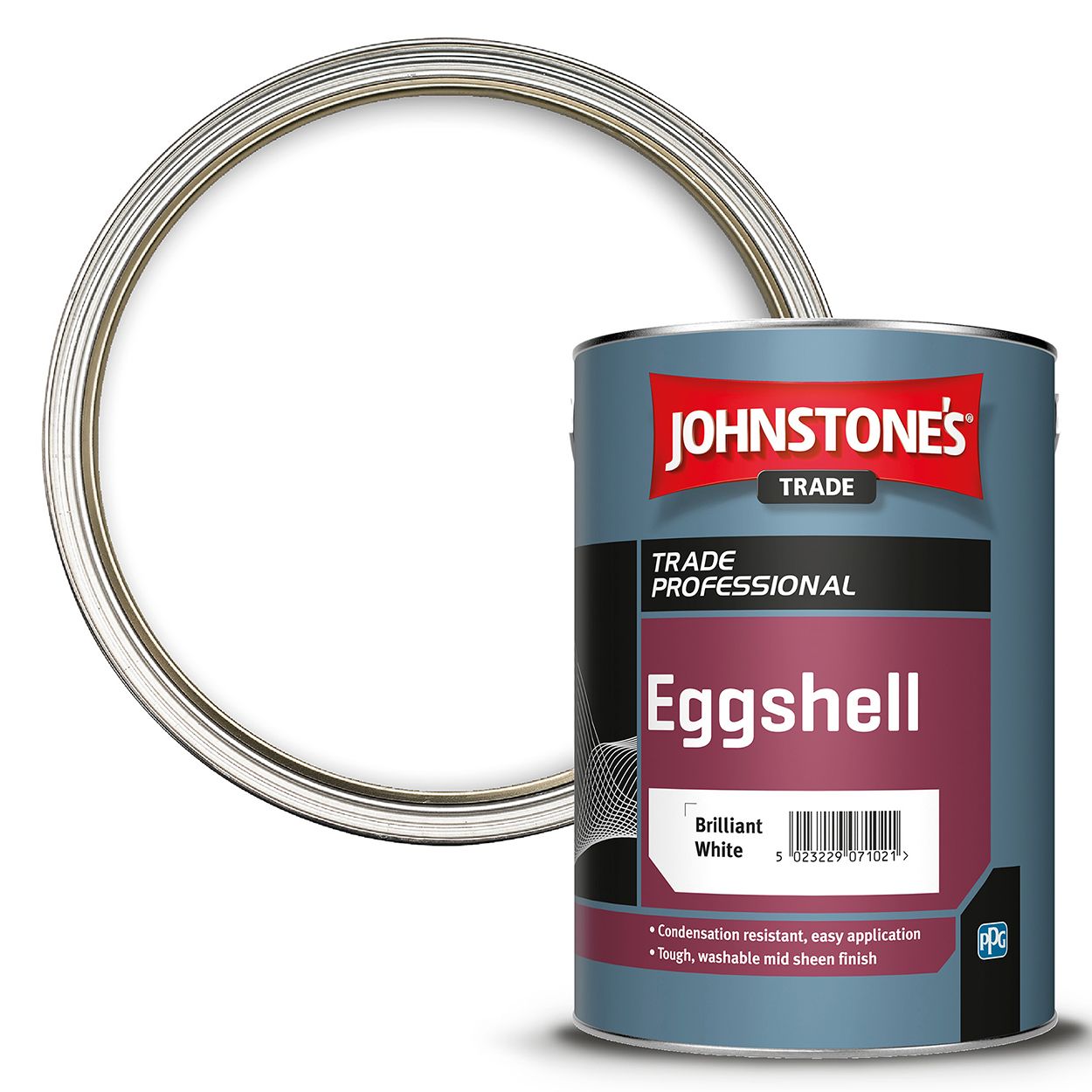 Johnstone's Trade - Wood & Metal Paint - Eggshell - Brilliant White - 5L