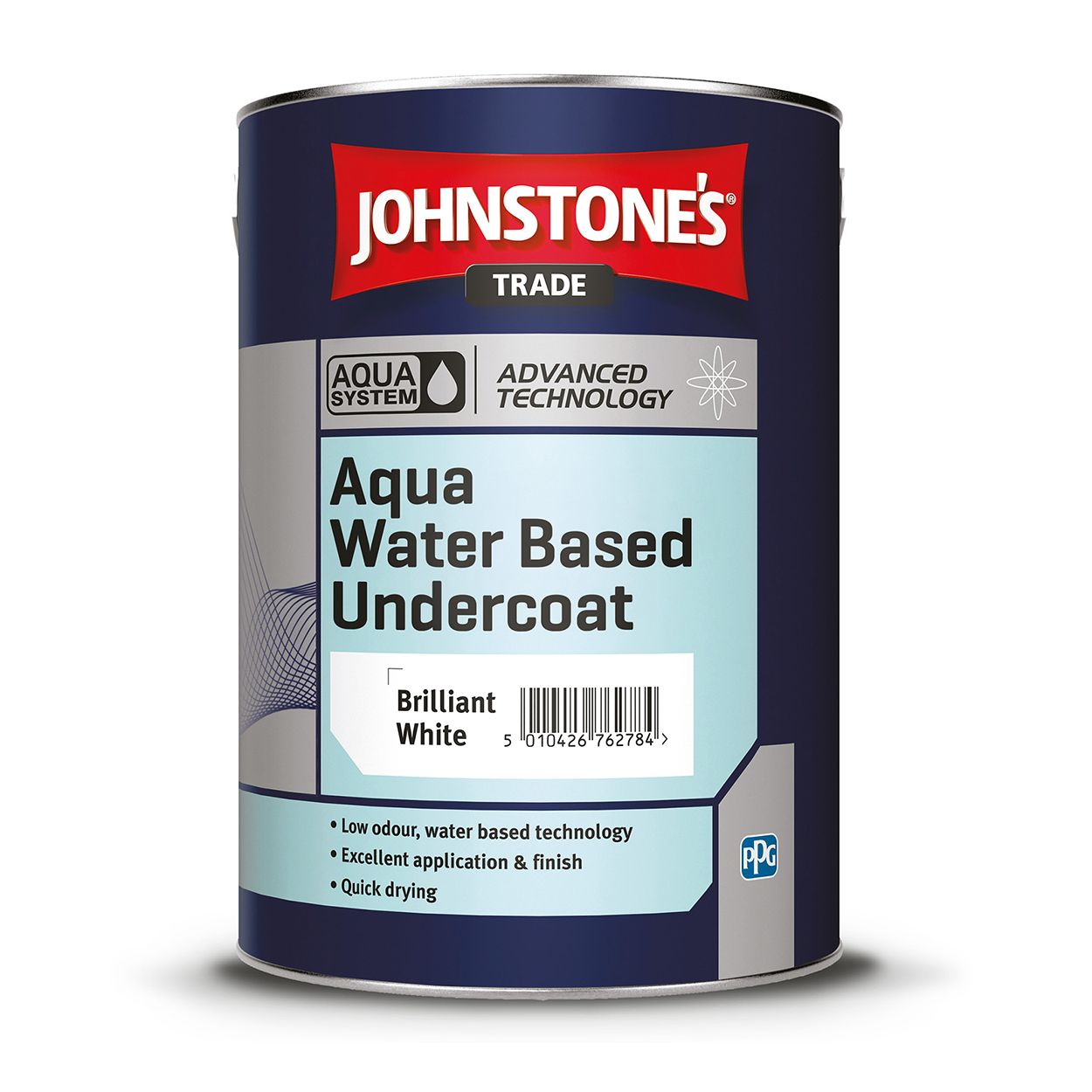 Johnstone's Trade - Wood & Metal Paint - Water Based Undercoat - Brilliant White - 5L