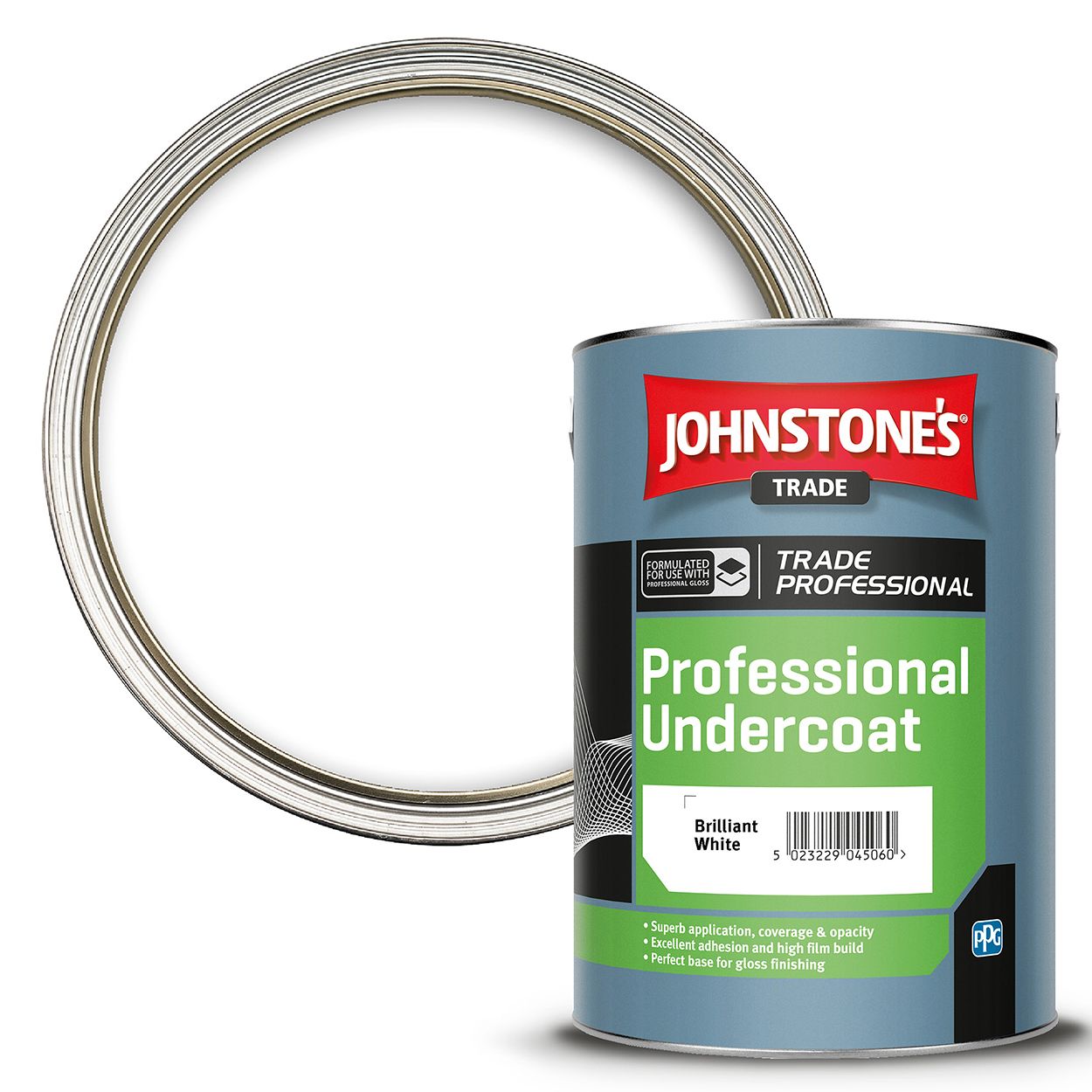 Johnstone's Trade - Wood & Metal Paint - Professional Undercoat - Brilliant White - 5L