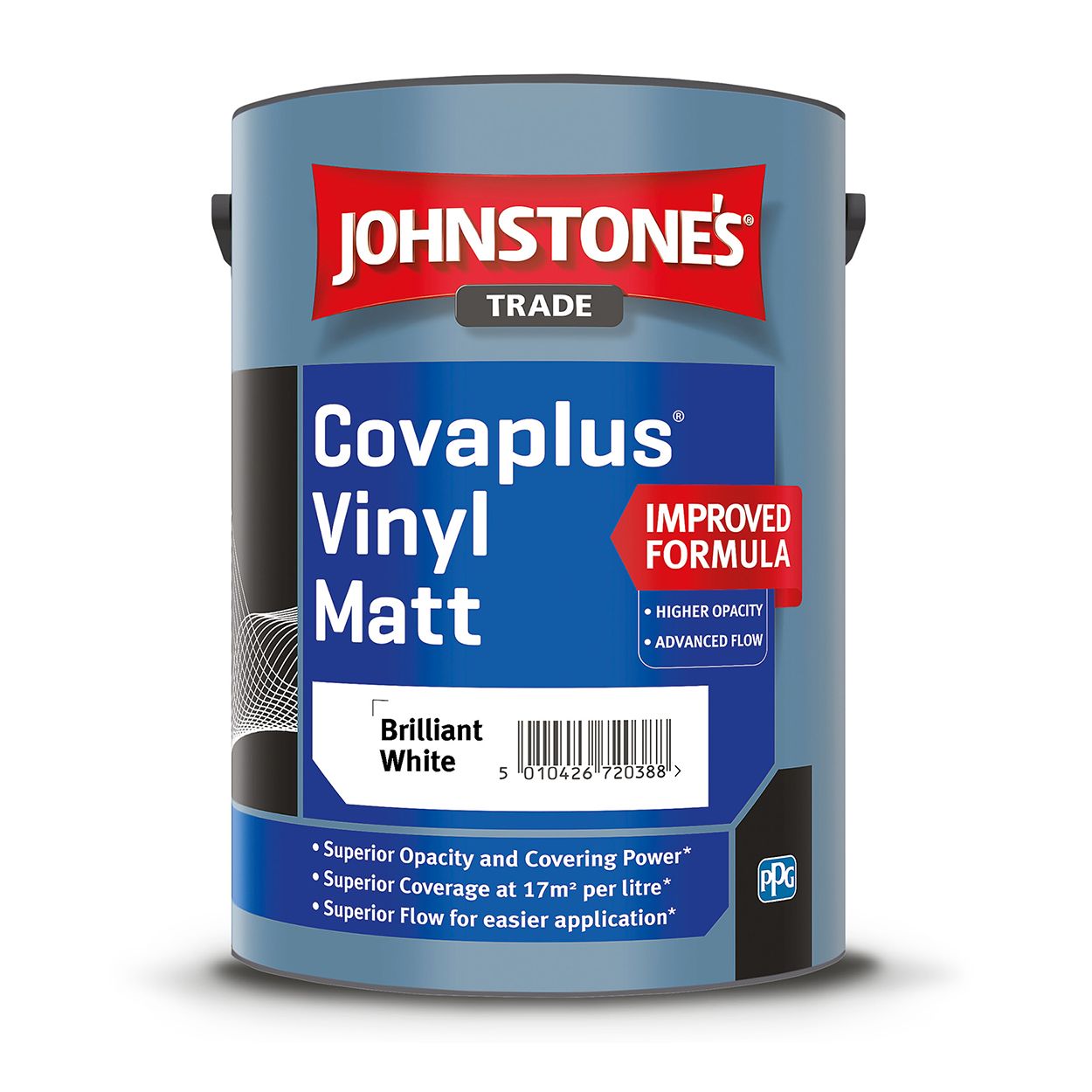 Johnstone's Trade - Covaplus Vinyl Matt Paint - Brilliant White - 5L