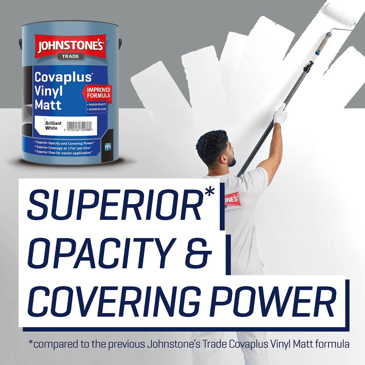 Johnstone's Trade - Covaplus Vinyl Matt Paint - Brilliant White - 5L