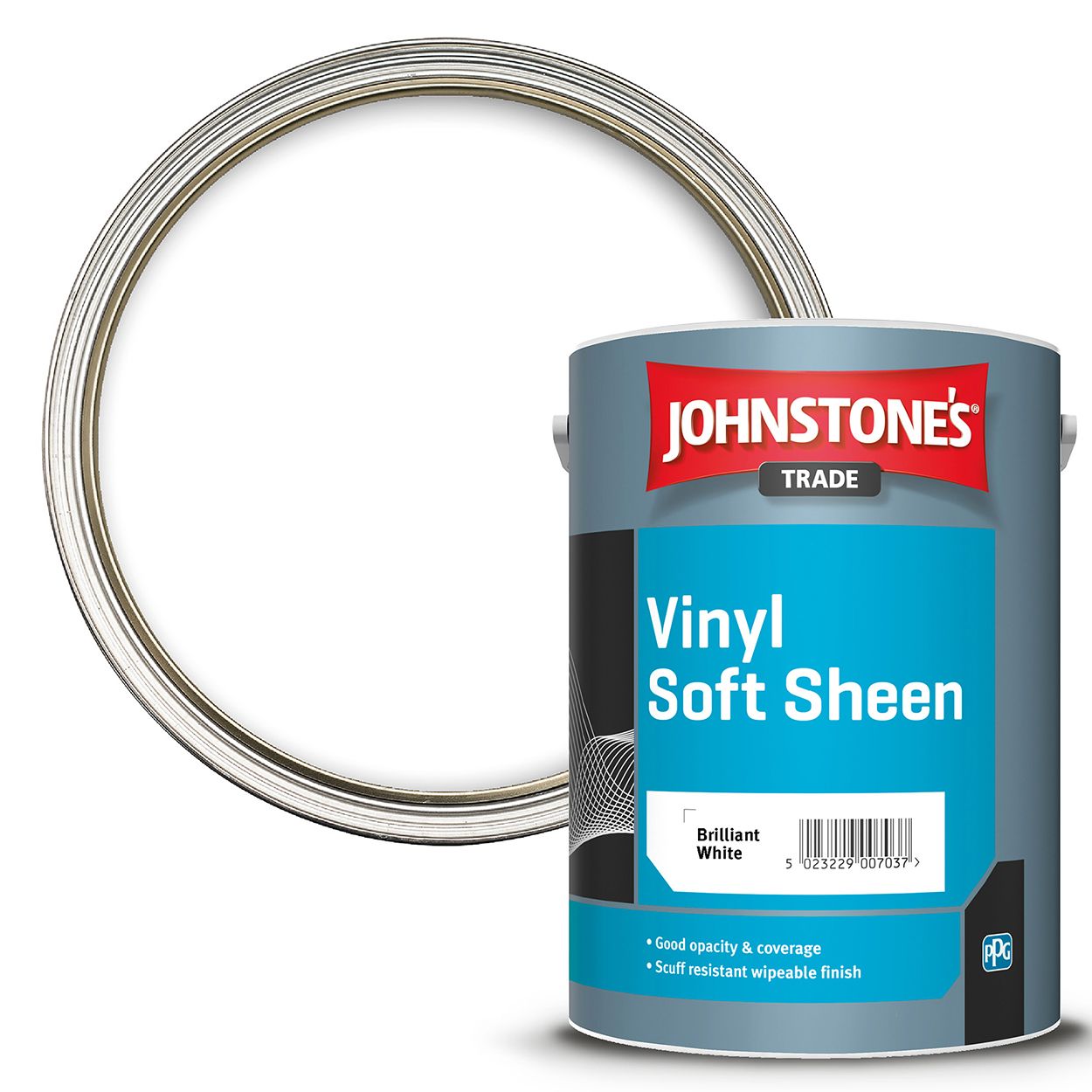 Johnstone's Trade - Vinyl Soft Sheen Paint - Brilliant White - 5L