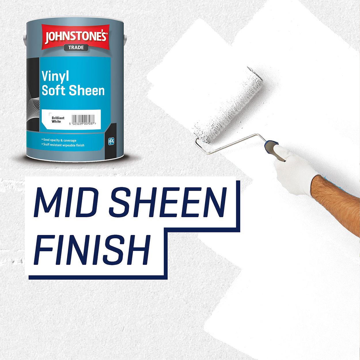 Johnstone's Trade - Vinyl Soft Sheen Paint - Brilliant White - 5L