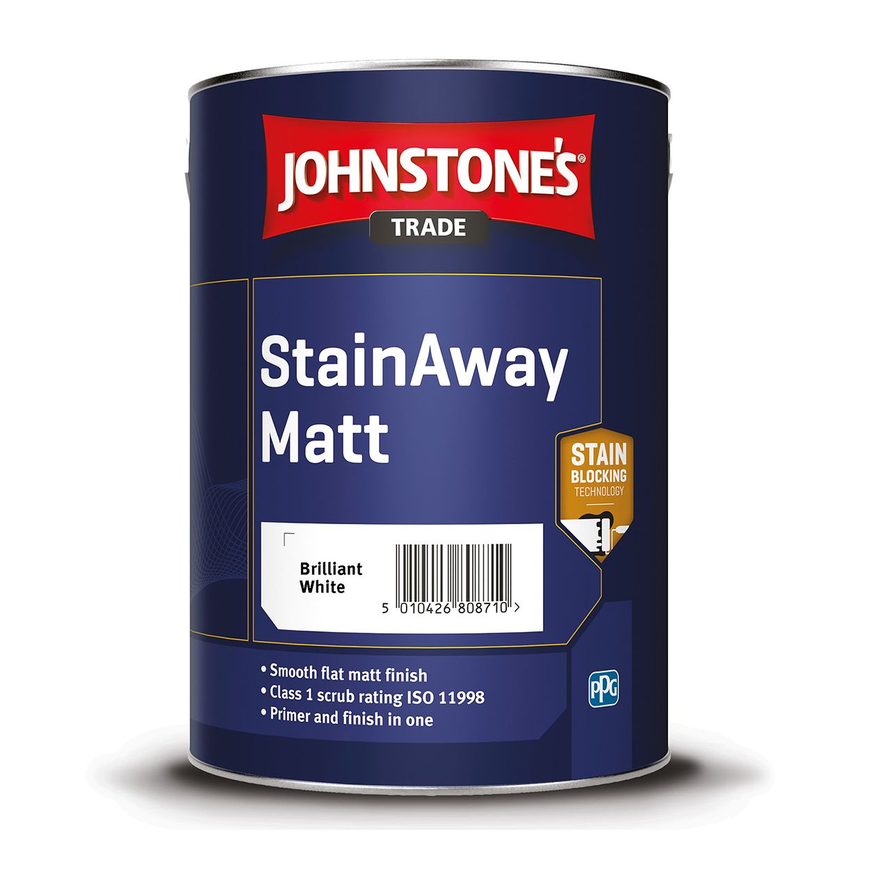 Johnstone's Trade - Stainaway Matt Paint - Brilliant White - 5L