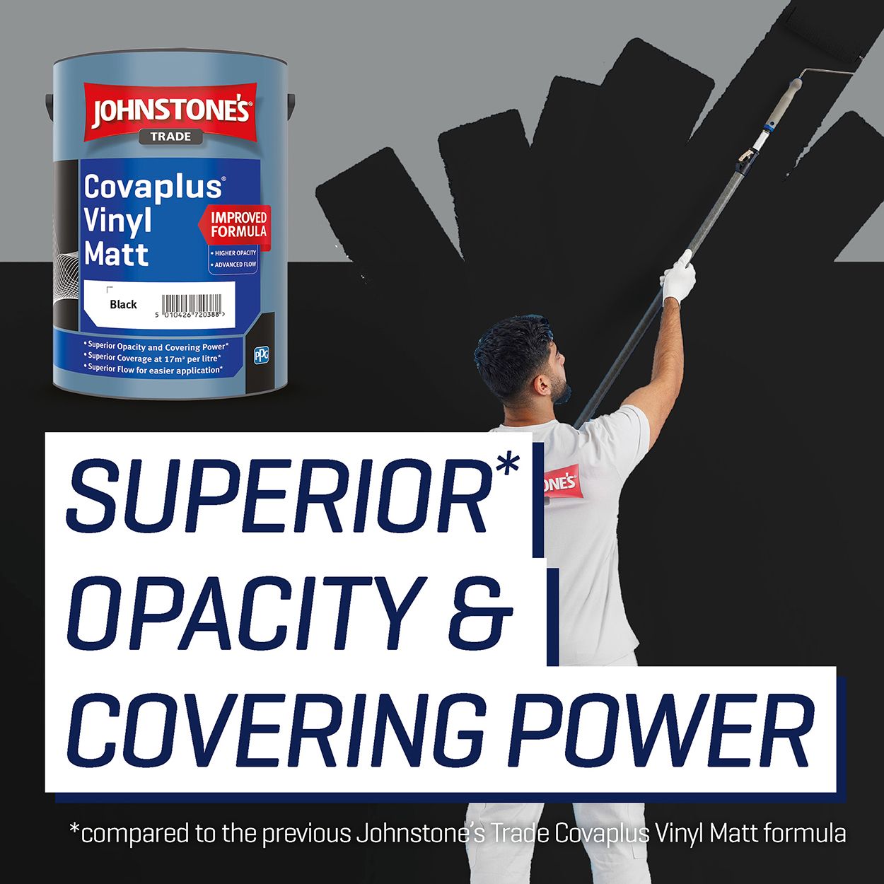 Johnstone's Trade - Covaplus Vinyl Matt Paint - Black - 5L