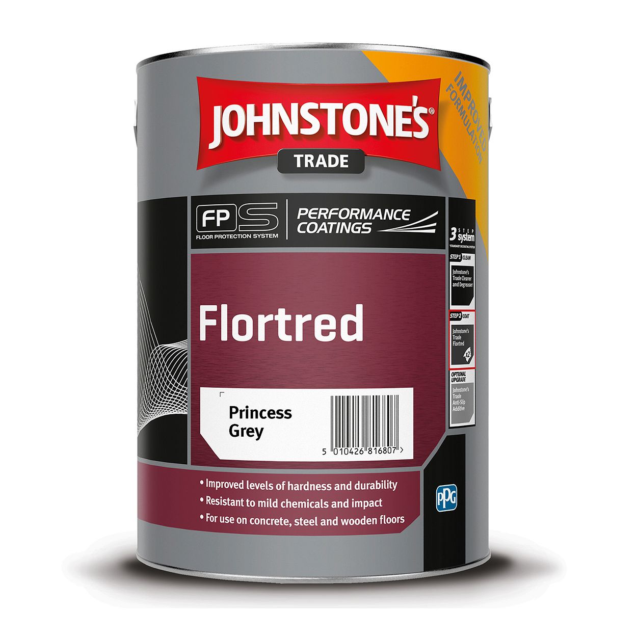 Johnstone's Trade - Flortred Floor Paint - Princess Grey - 5L