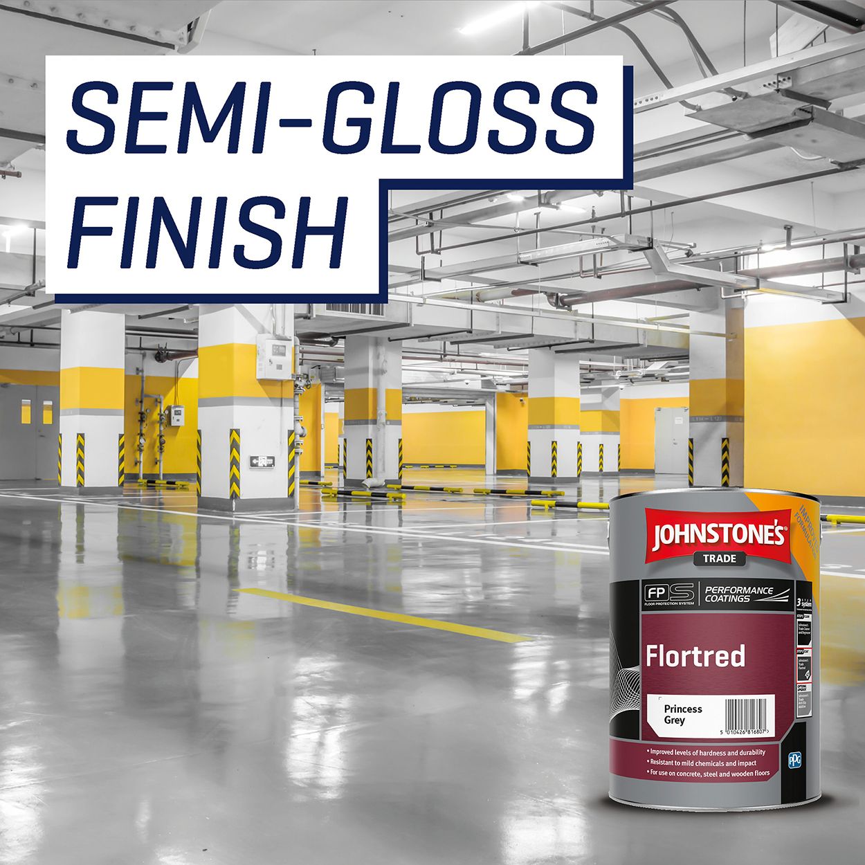 Johnstone's Trade - Flortred Floor Paint - Princess Grey - 5L