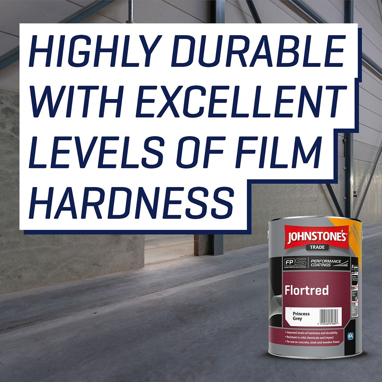 Johnstone's Trade - Flortred Floor Paint - Princess Grey - 5L
