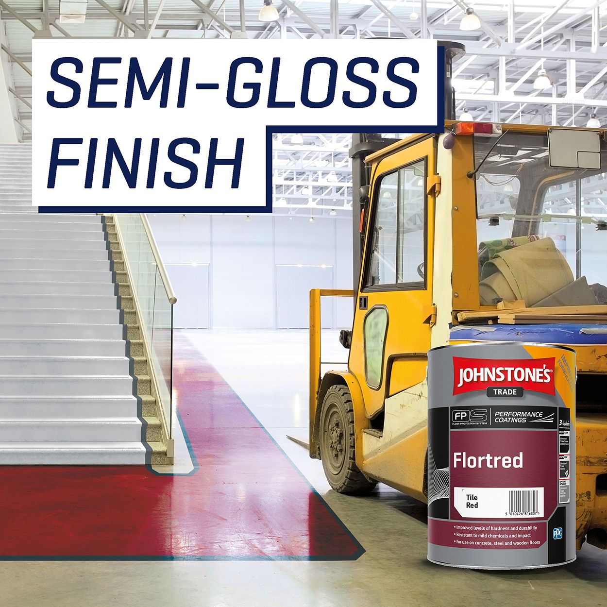Johnstone's Trade - Flortred Floor Paint - Tile Red - 5L