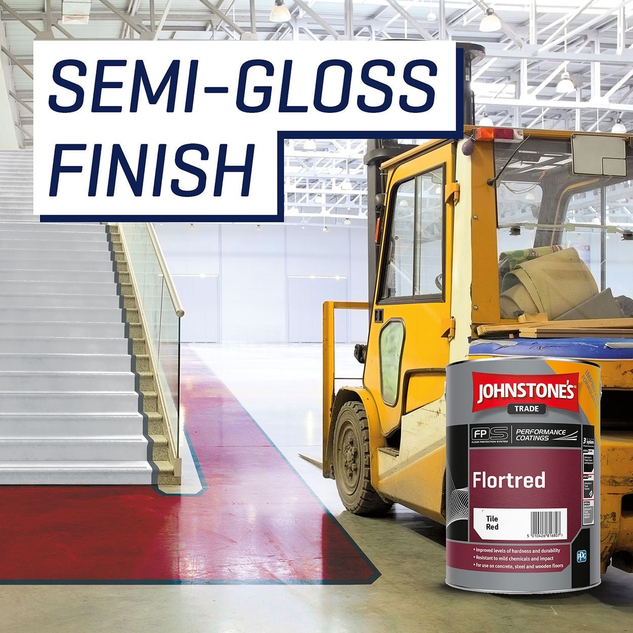 Johnstone's Trade - Flortred Floor Paint - Tile Red - 5L