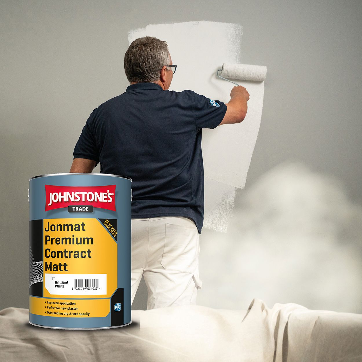 Johnstone's Trade - Jonmat Premium Contract Matt Paint - Brilliant White - 5L