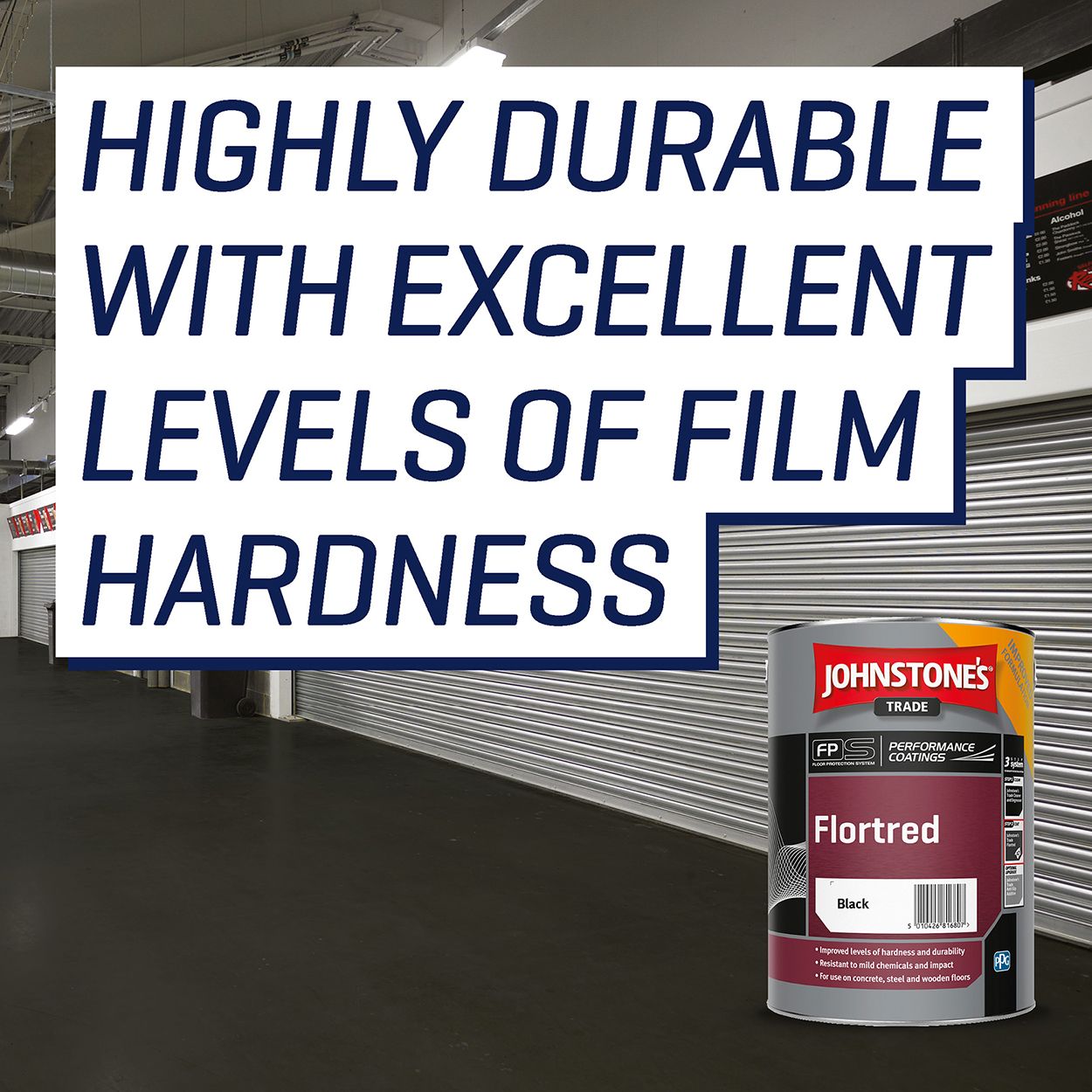 Johnstone's Trade - Flortred Floor Paint - Black - 5L