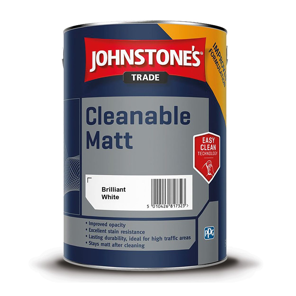 Johnstone's Trade - Cleanable Matt Paint - Brilliant White - 5L