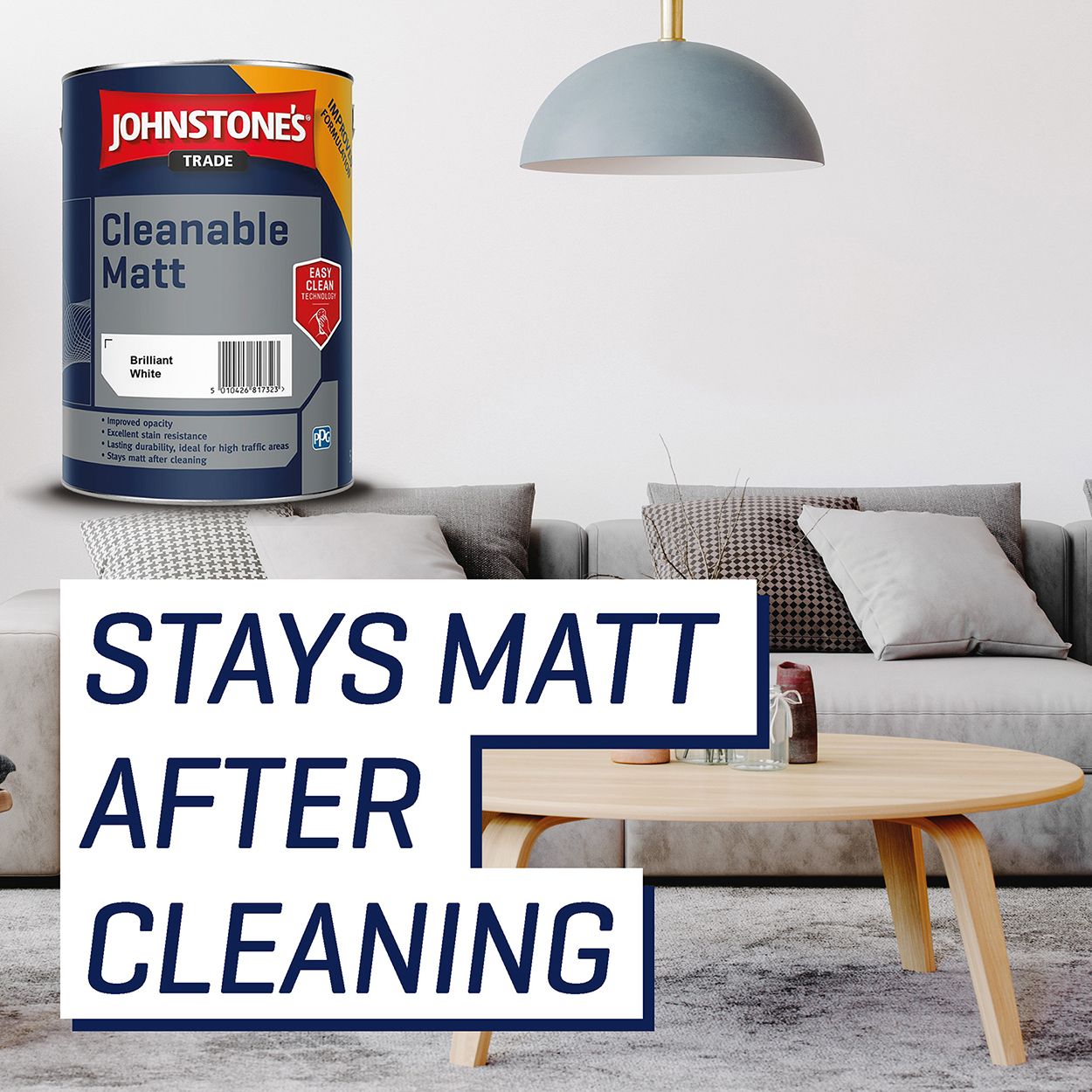 Johnstone's Trade - Cleanable Matt Paint - Brilliant White - 5L