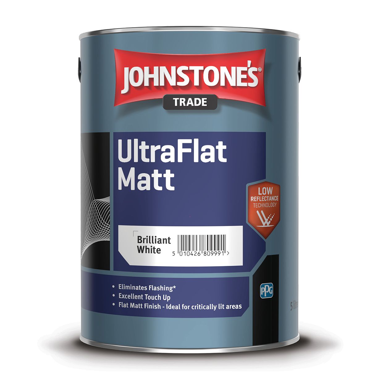 Johnstone's Trade - UltraFlat Matt Paint - Brilliant White - 5L
