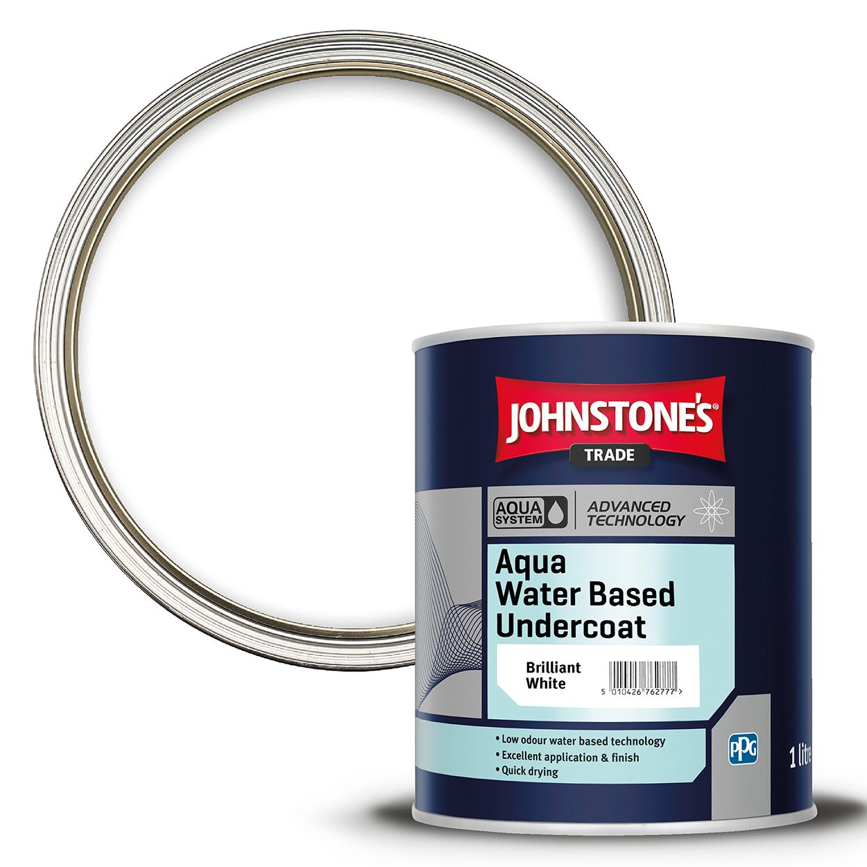 Johnstone's Trade - Wood & Metal Paint - Water Based Undercoat - Brilliant White -1L